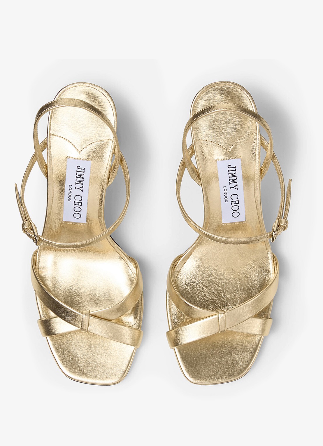 Jimmy Choo Elsy/Bh 85 sandalette van lamsleer met metallic finish - detail 3 goud