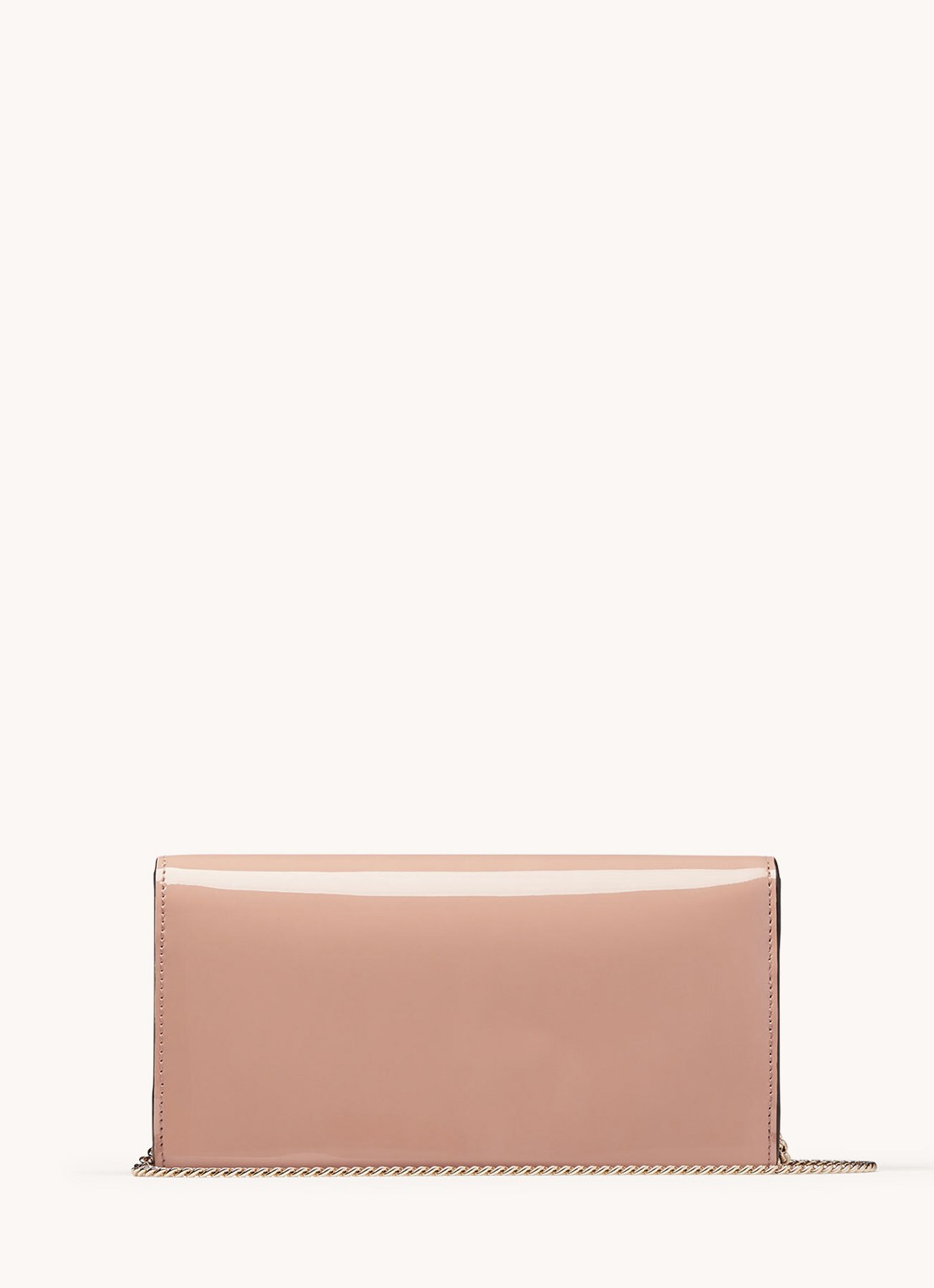 Jimmy Choo Emmie clutch van lakleer met afneembare schouderriem - achterkant 6 oudroze