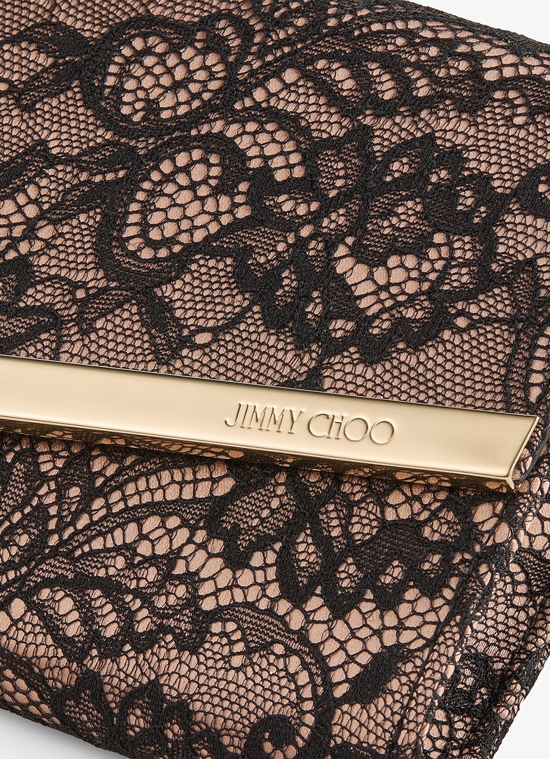 Jimmy Choo Emmie Mini clutch met kant en afneembare schouderriem - detail 2 zwart