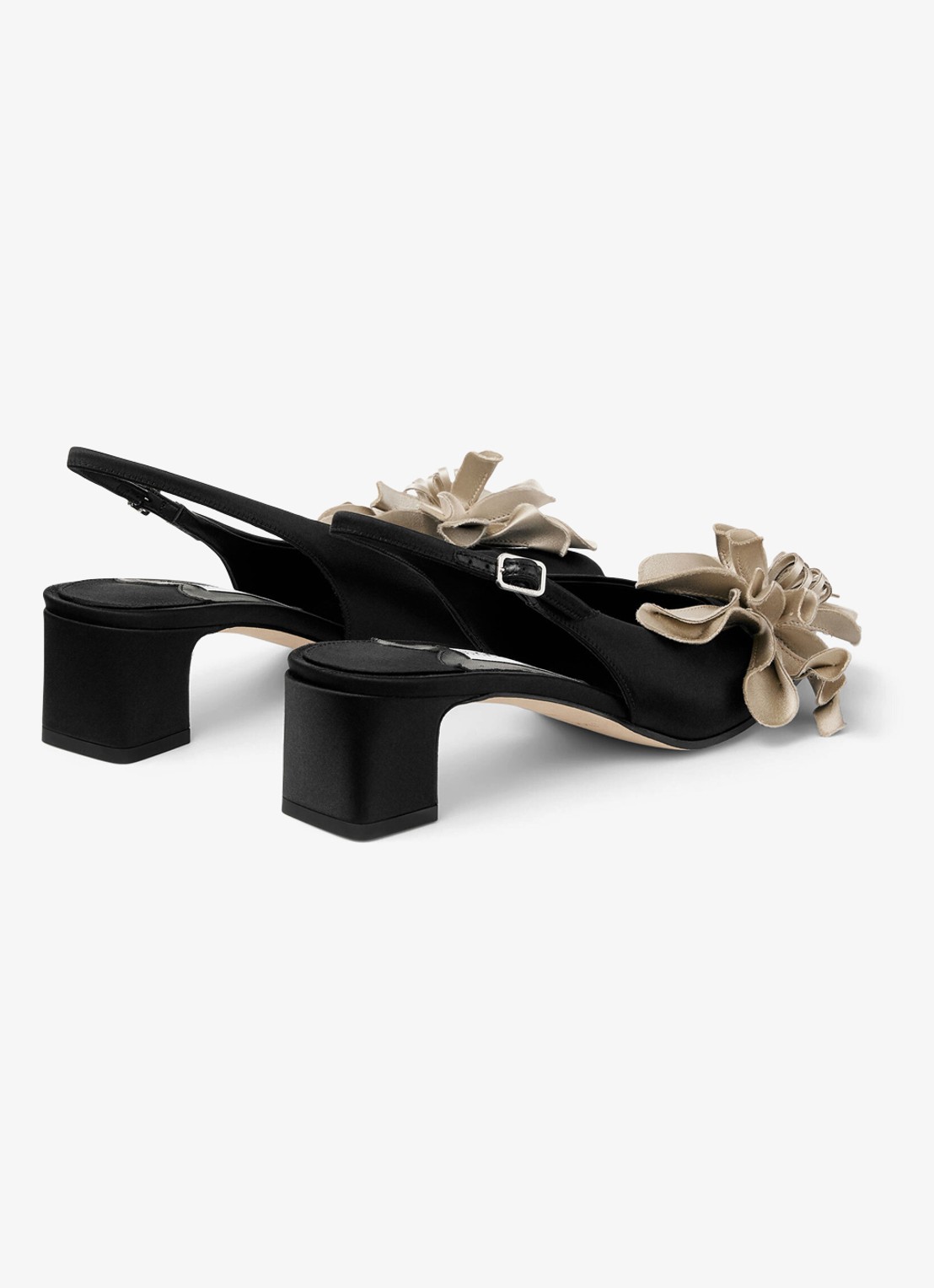 Jimmy Choo Eyla 45 slingback van satijn - achterkant 3 zwart