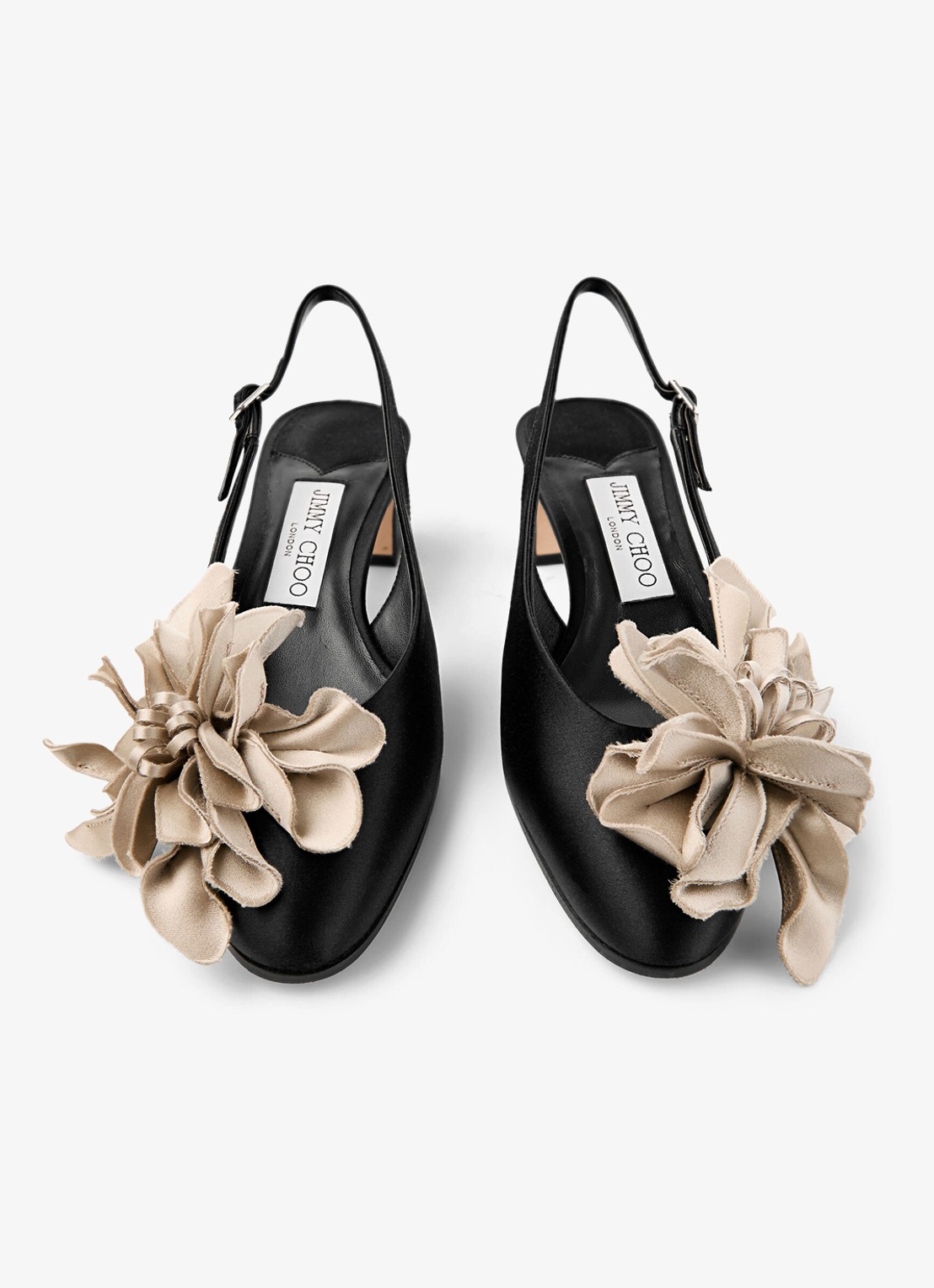 Jimmy Choo Eyla 45 slingback van satijn - detail 4 zwart