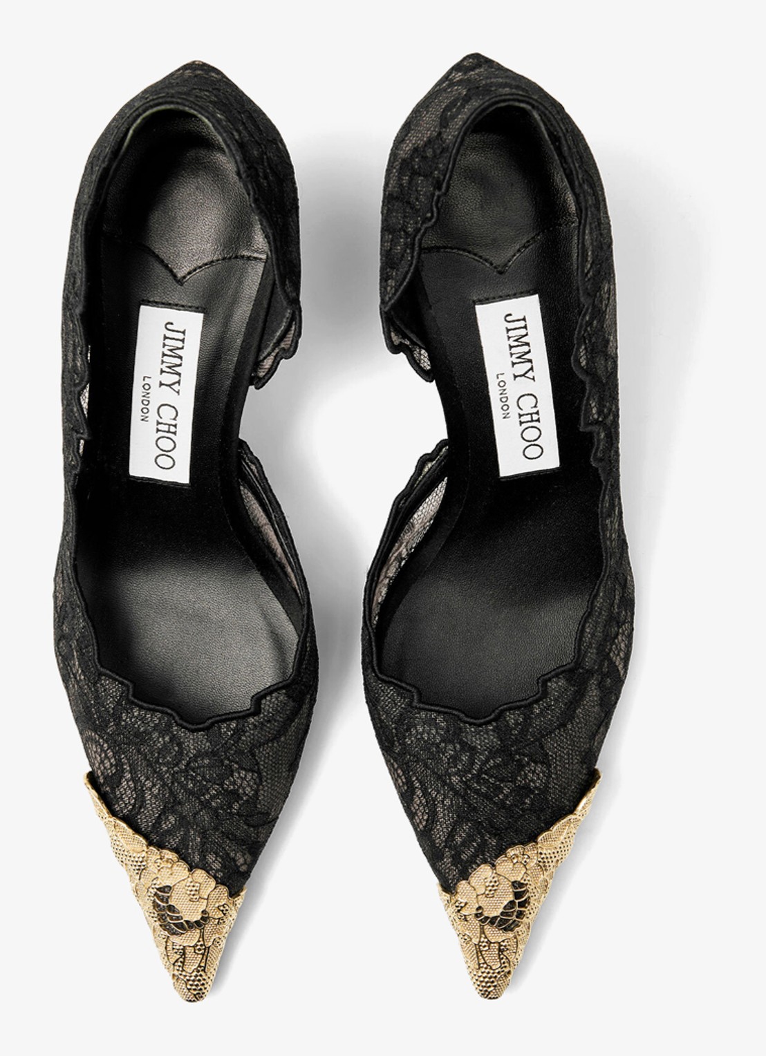 Jimmy Choo Faiz 65 pump van kant - detail zwart