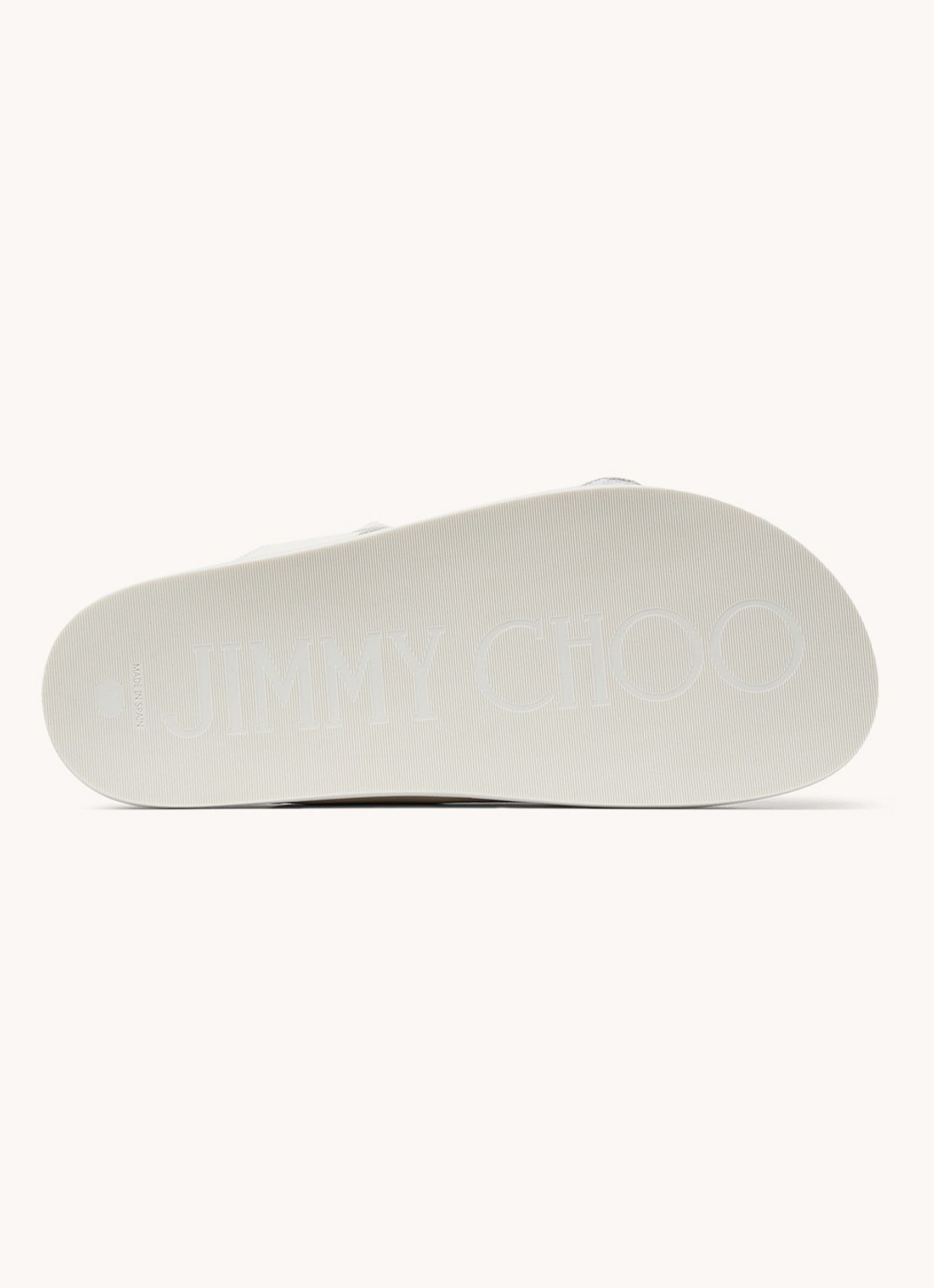 Jimmy Choo Fayence slipper van kalfsleer met parels - detail 6 gebroken wit