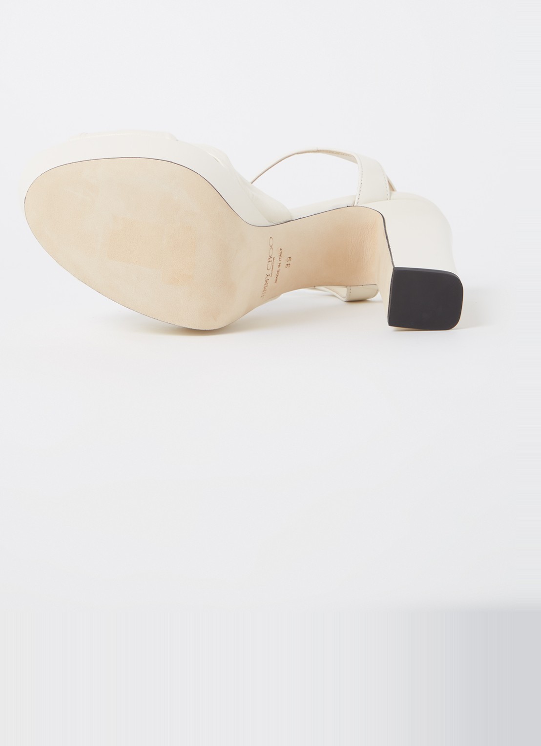 Jimmy Choo Heloise 120 sandalette van leer - detail 5 gebroken wit