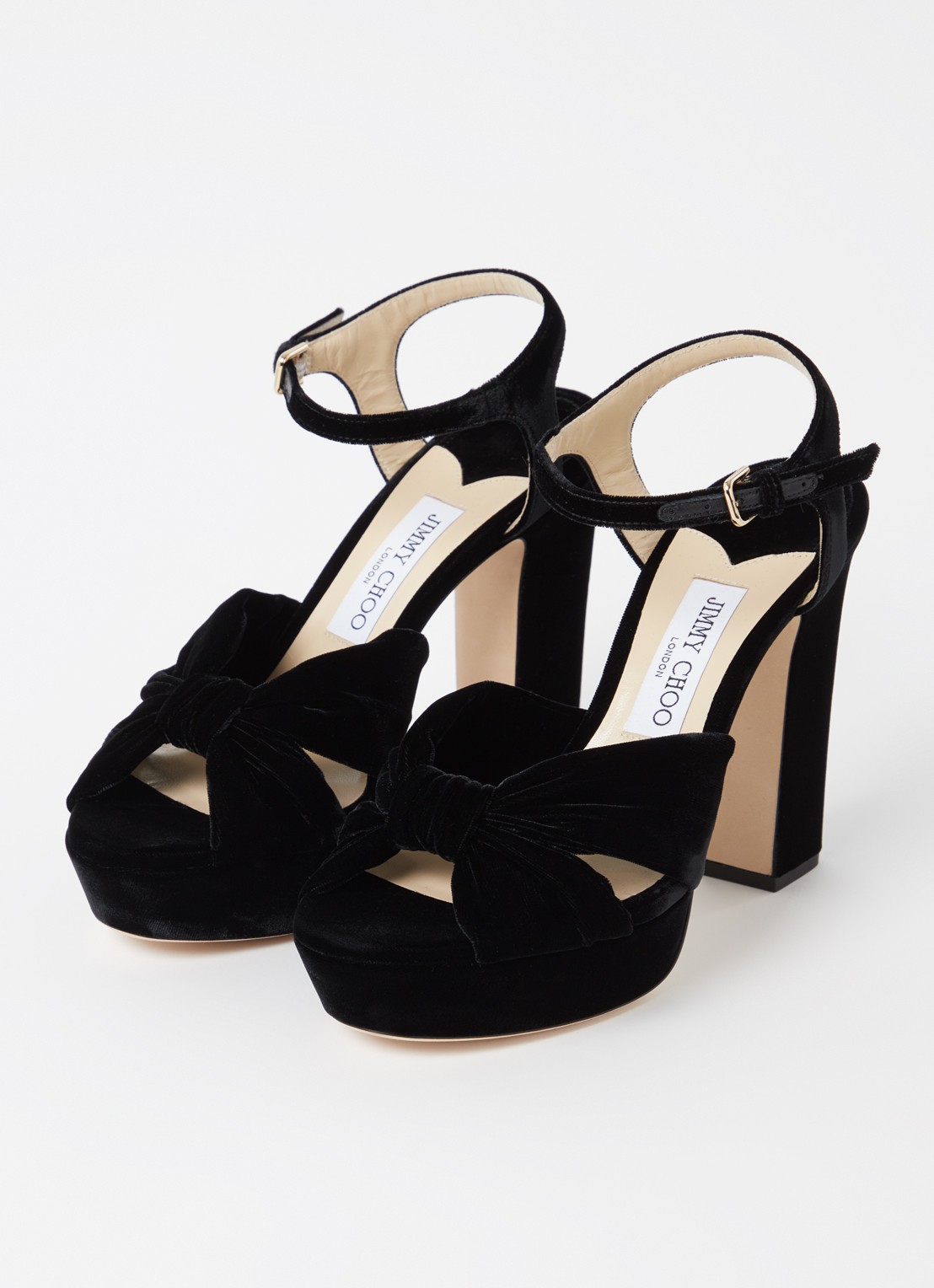 Jimmy Choo Heloise sandalette van fluweel  - detail 3 zwart
