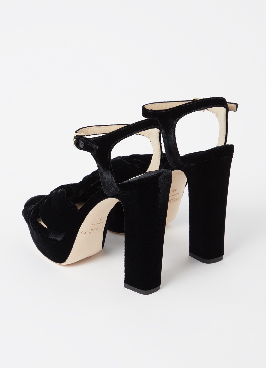Jimmy Choo Heloise sandalette van fluweel  - detail 4 zwart
