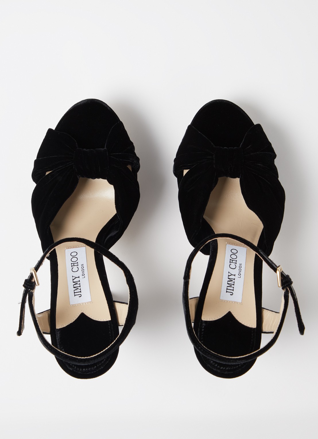Jimmy Choo Heloise sandalette van fluweel  - detail 5 zwart