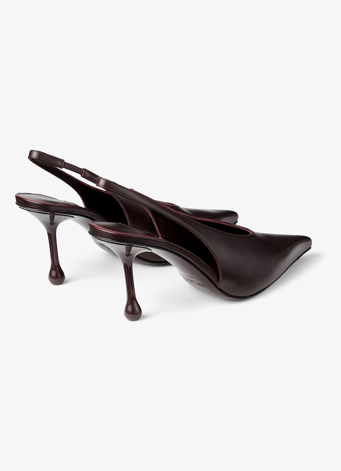 Jimmy Choo Isa 80 slingback van kalfsleer - achterkant 3 bordeauxrood