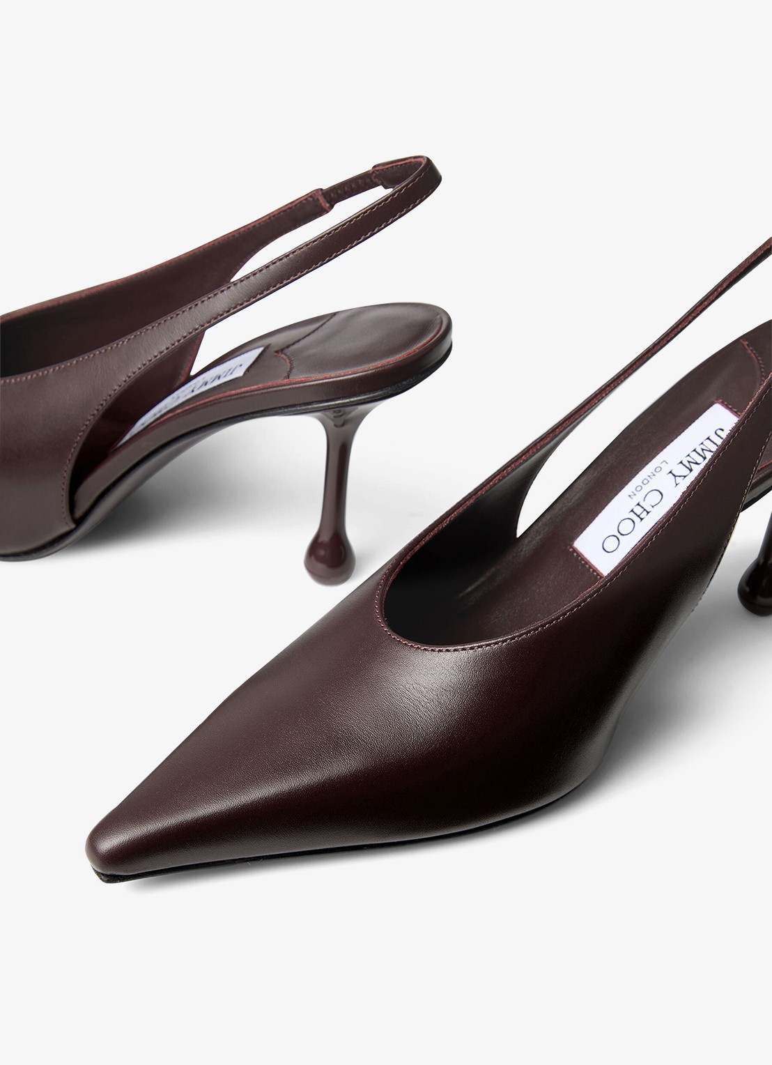 Jimmy Choo Isa 80 slingback van kalfsleer - detail 5 bordeauxrood
