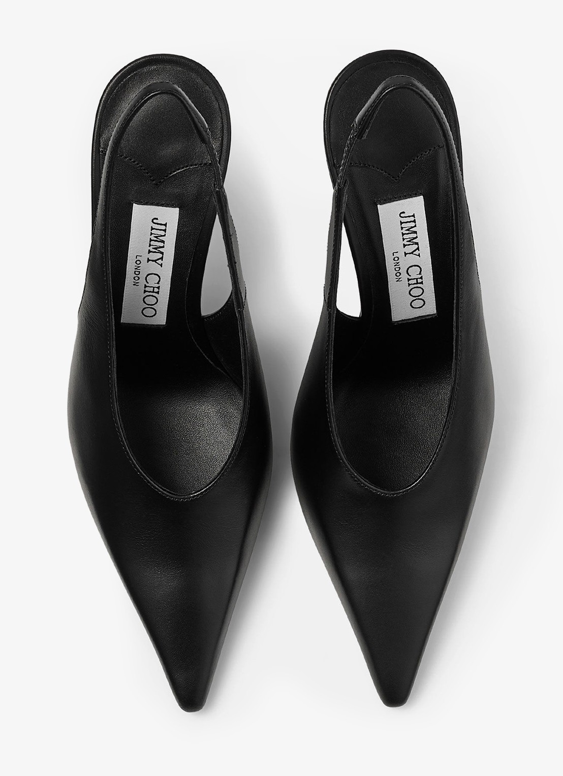 Jimmy Choo Isa 95 slingback van kalfsleer - detail zwart