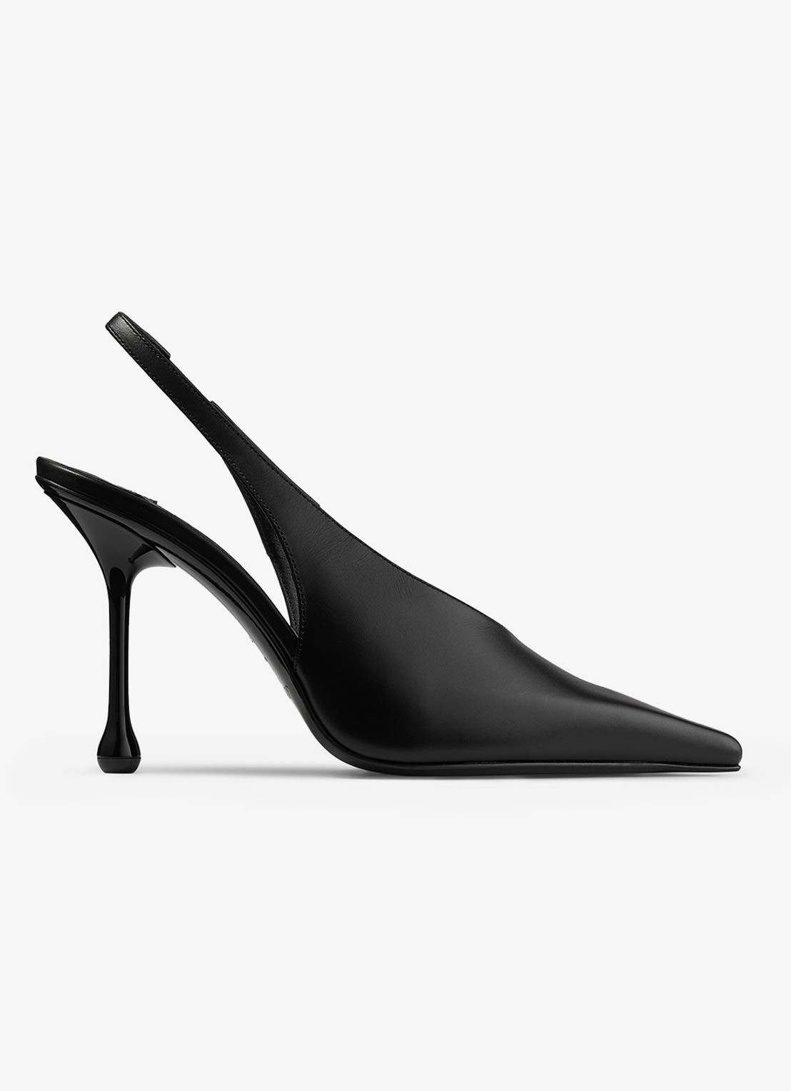 Jimmy Choo Isa 95 slingback van kalfsleer - voorkant 3 zwart