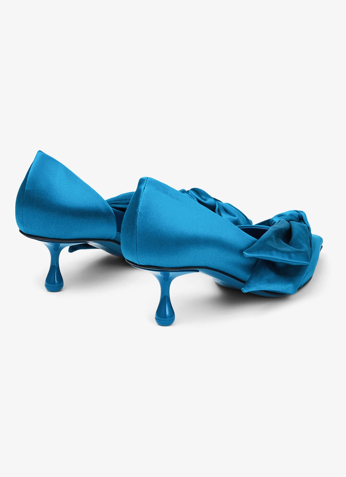 Jimmy Choo Issy 50 pump van satijn - achterkant lagoon / blauw