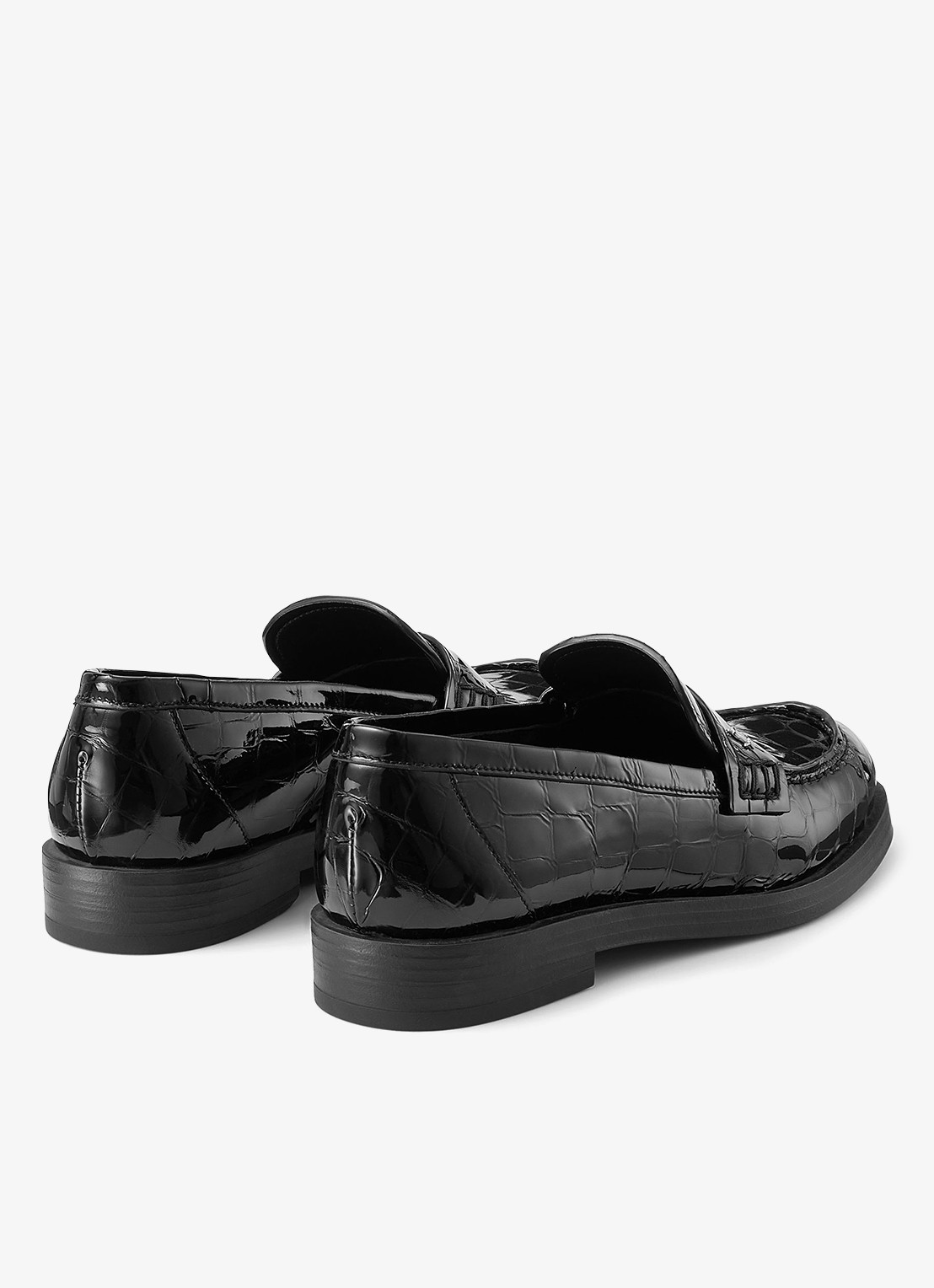 Jimmy Choo Ivy loafer van kalfsleer met crocostructuur - achterkant 5 zwart