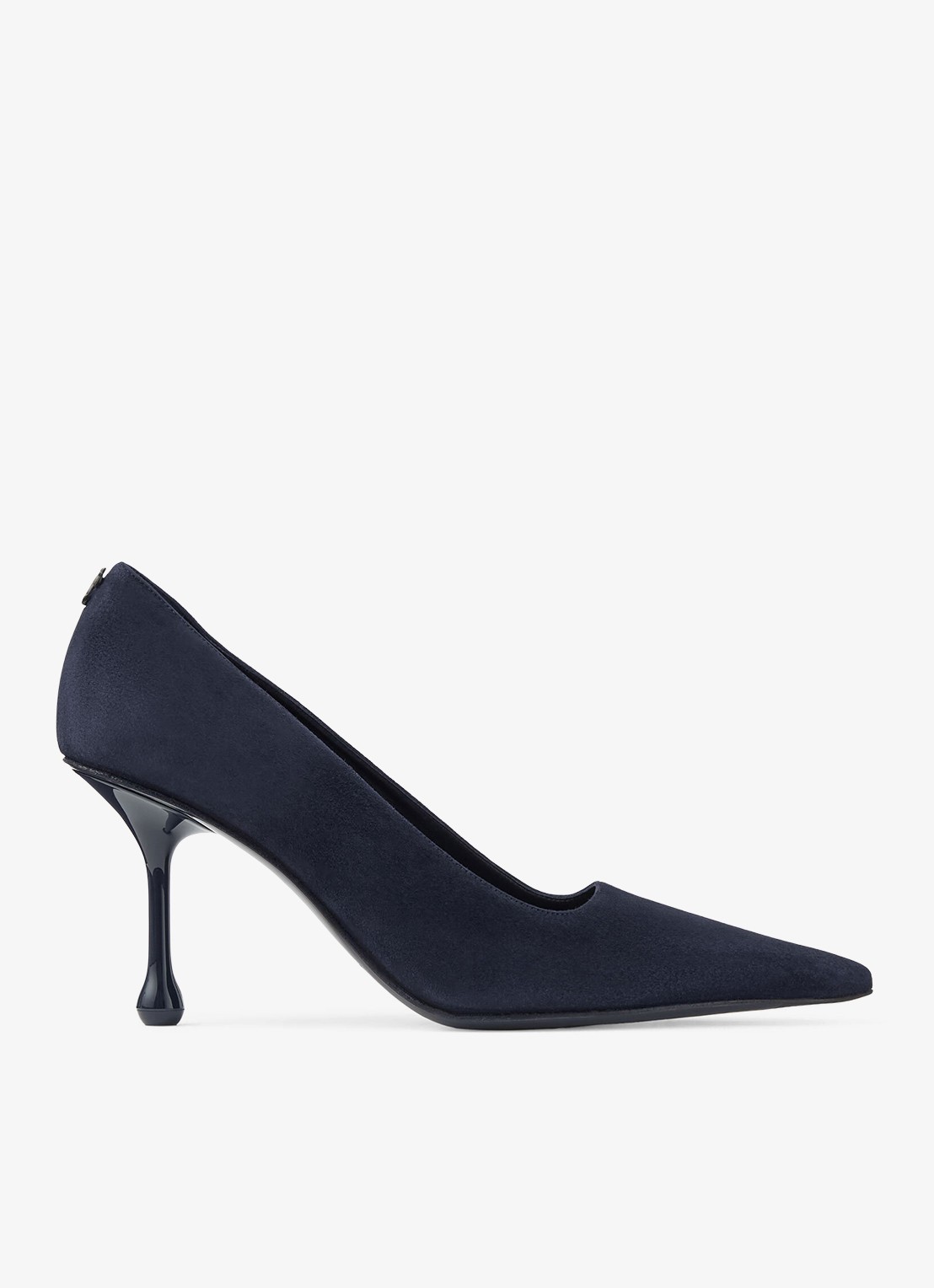 Jimmy Choo Ixia 80 pump van geitensuède - voorkant 4 donkerblauw