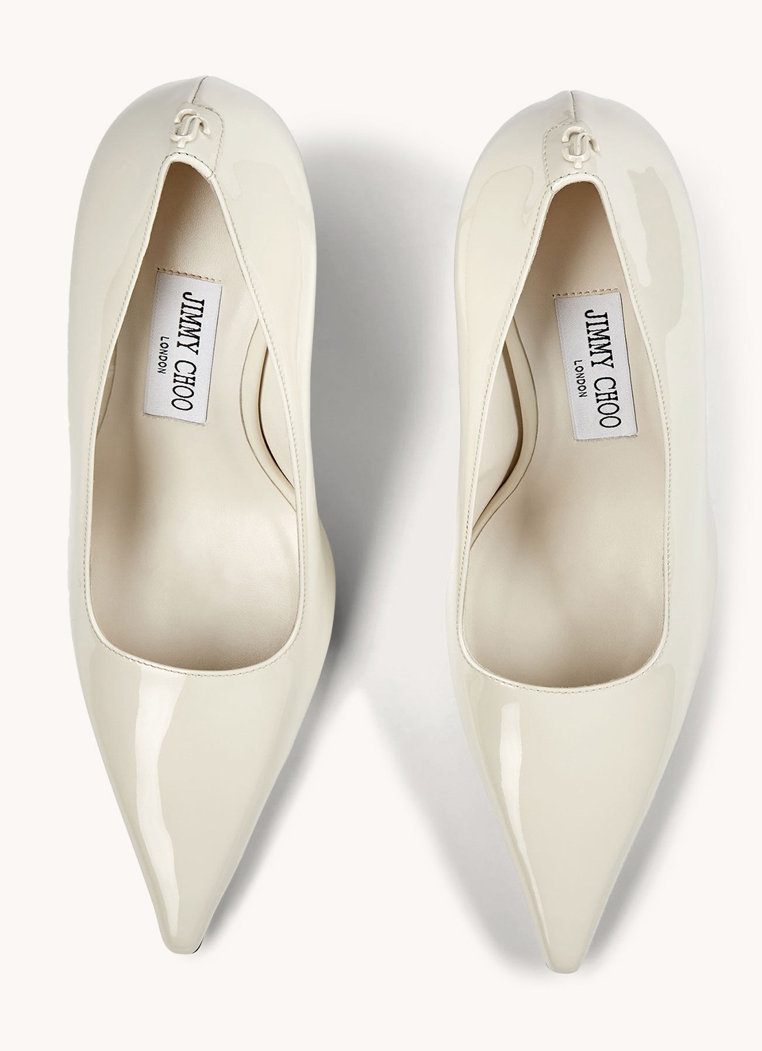Jimmy Choo Ixia 95 pump van kalfsleer - detail 3 gebroken wit