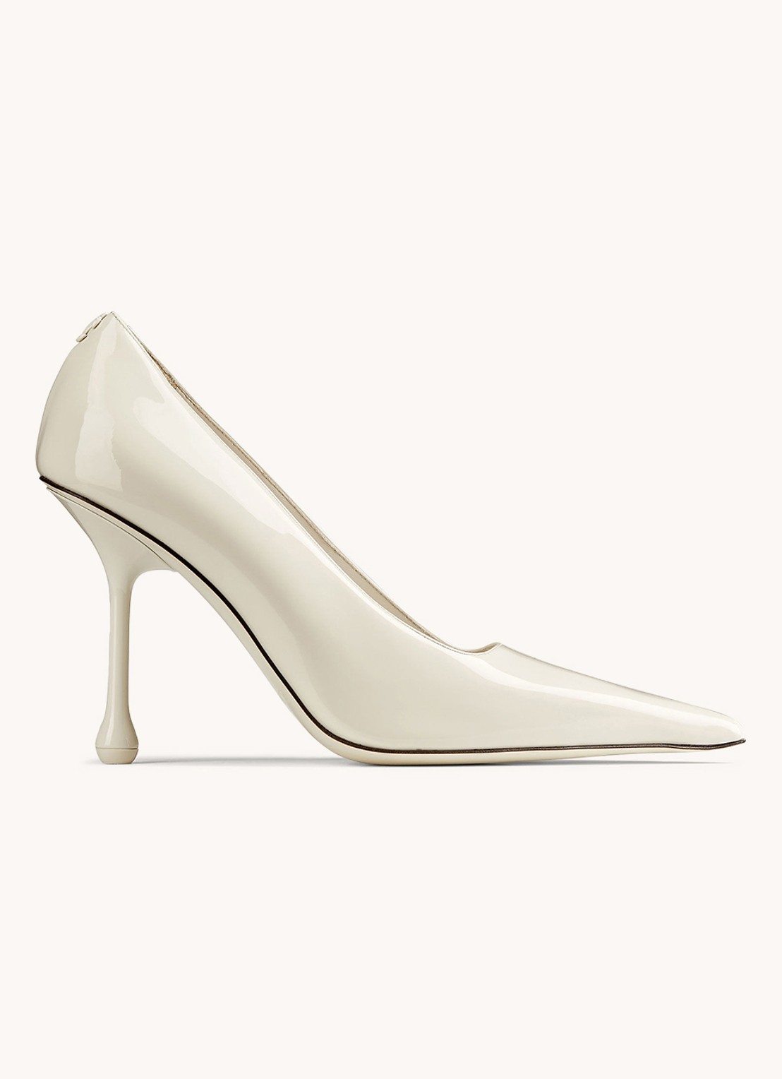 Jimmy Choo Ixia 95 pump van kalfsleer - voorkant 5 gebroken wit