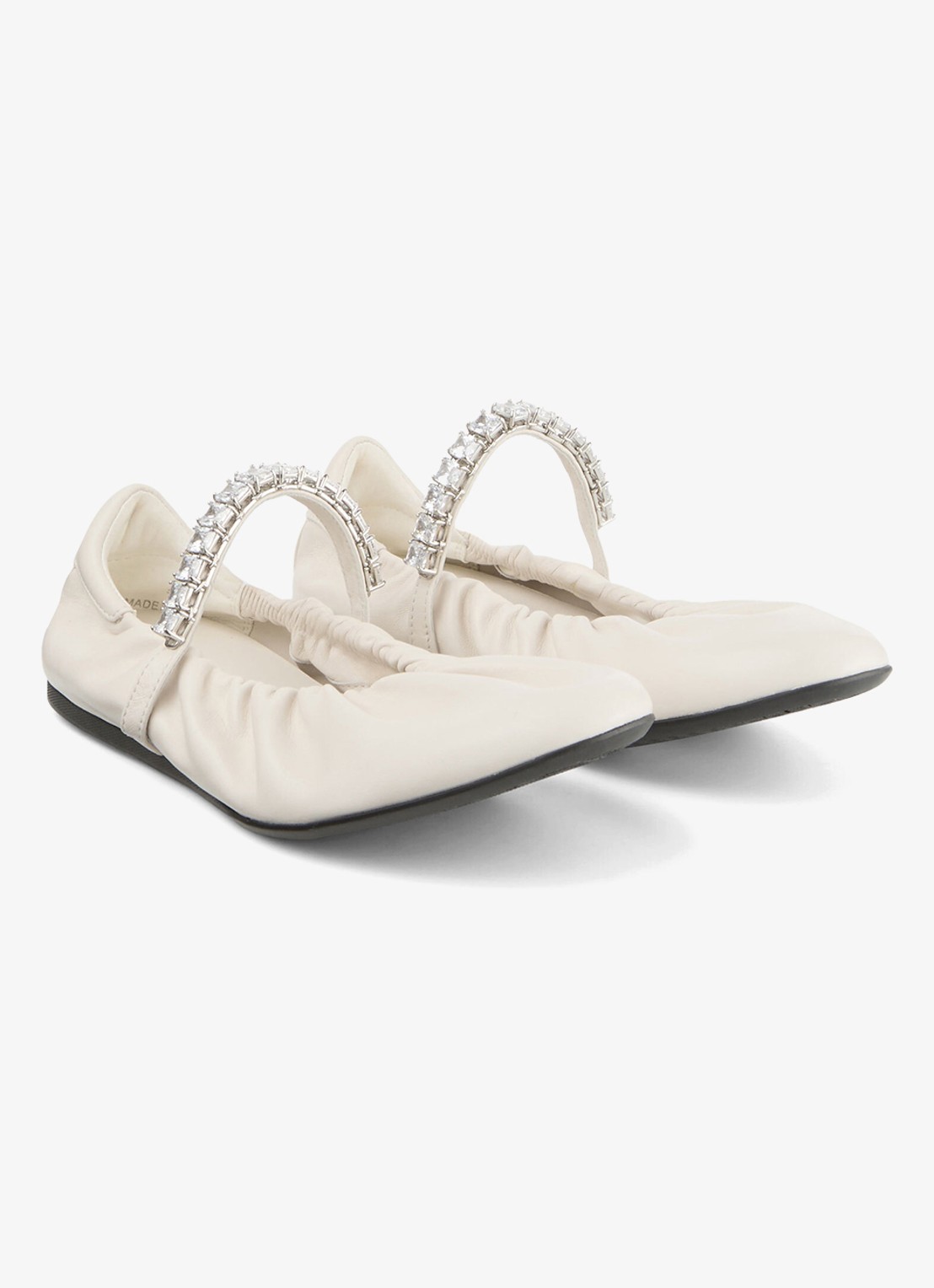 Jimmy Choo Jade ballerina van leer - detail 3 gebroken wit