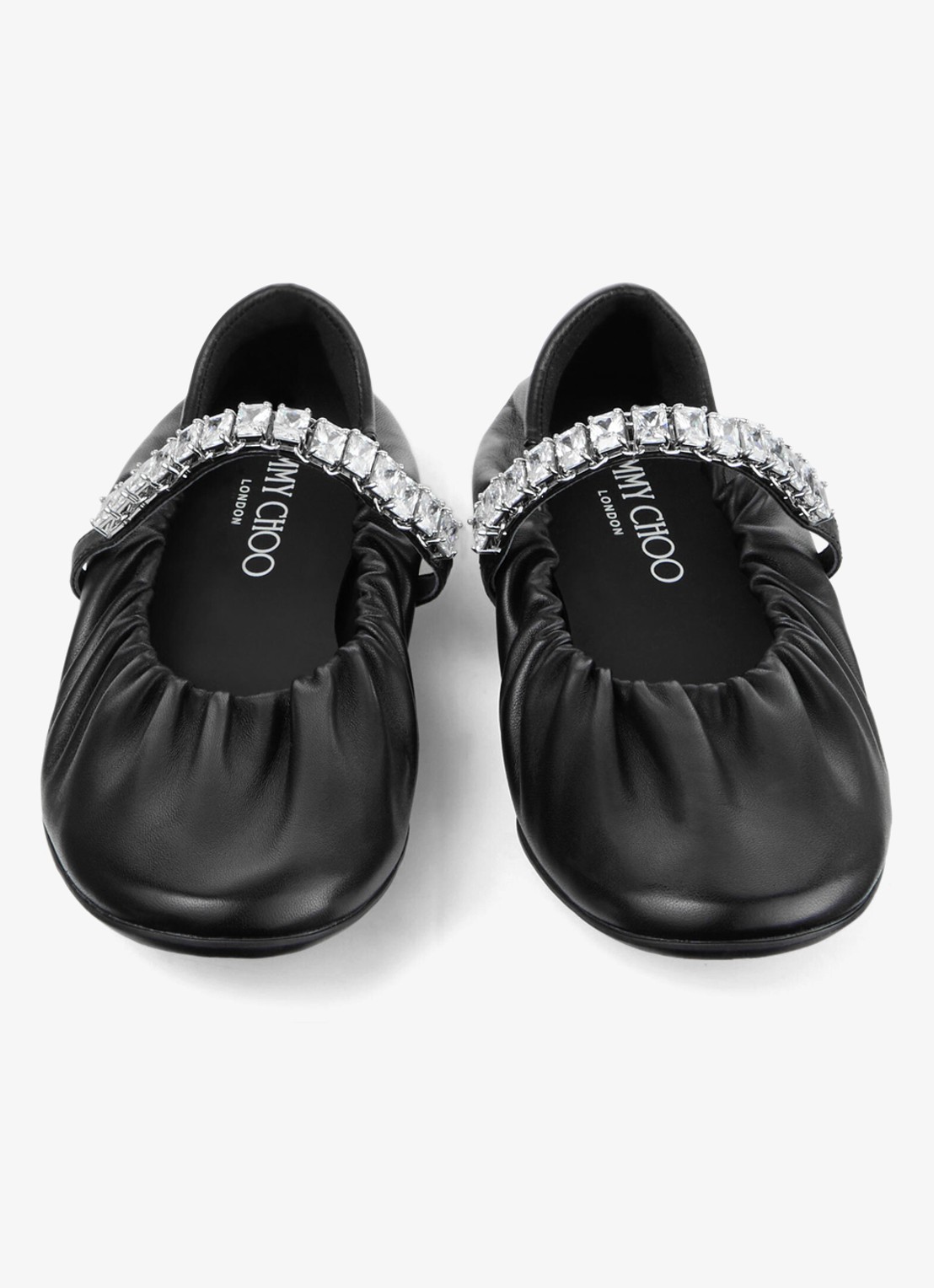 Jimmy Choo Jade ballerina van leer - detail 2 zwart