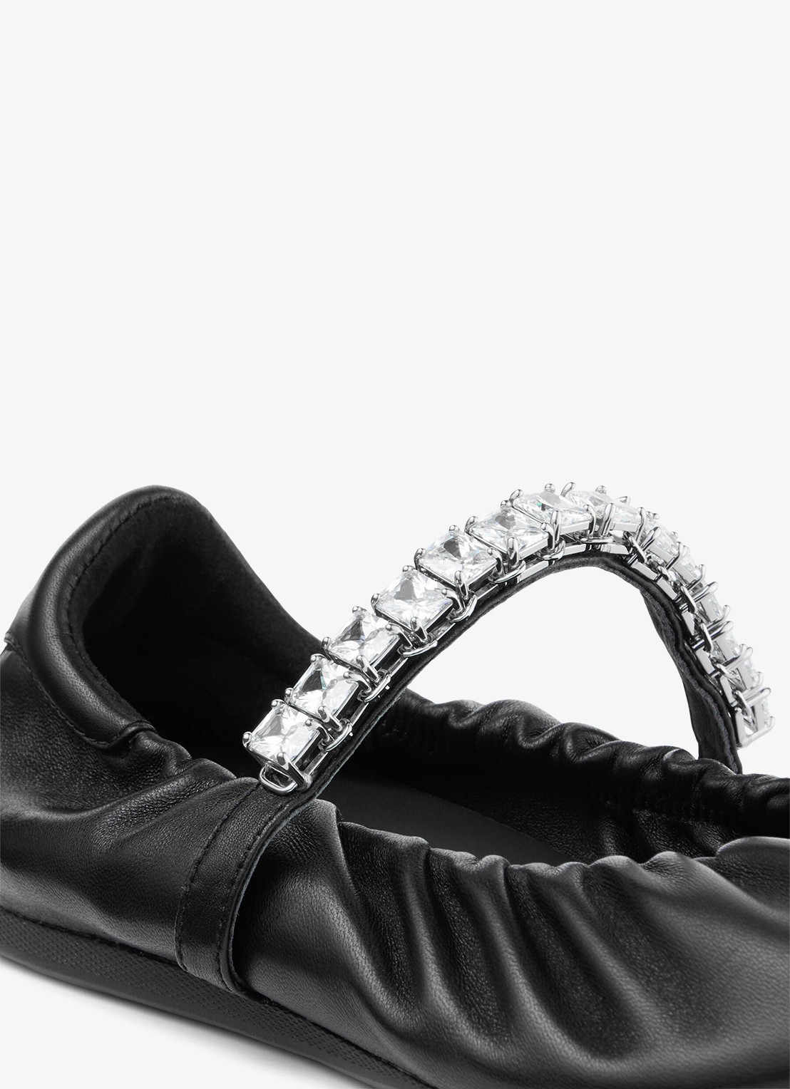 Jimmy Choo Jade ballerina van leer - detail 3 zwart