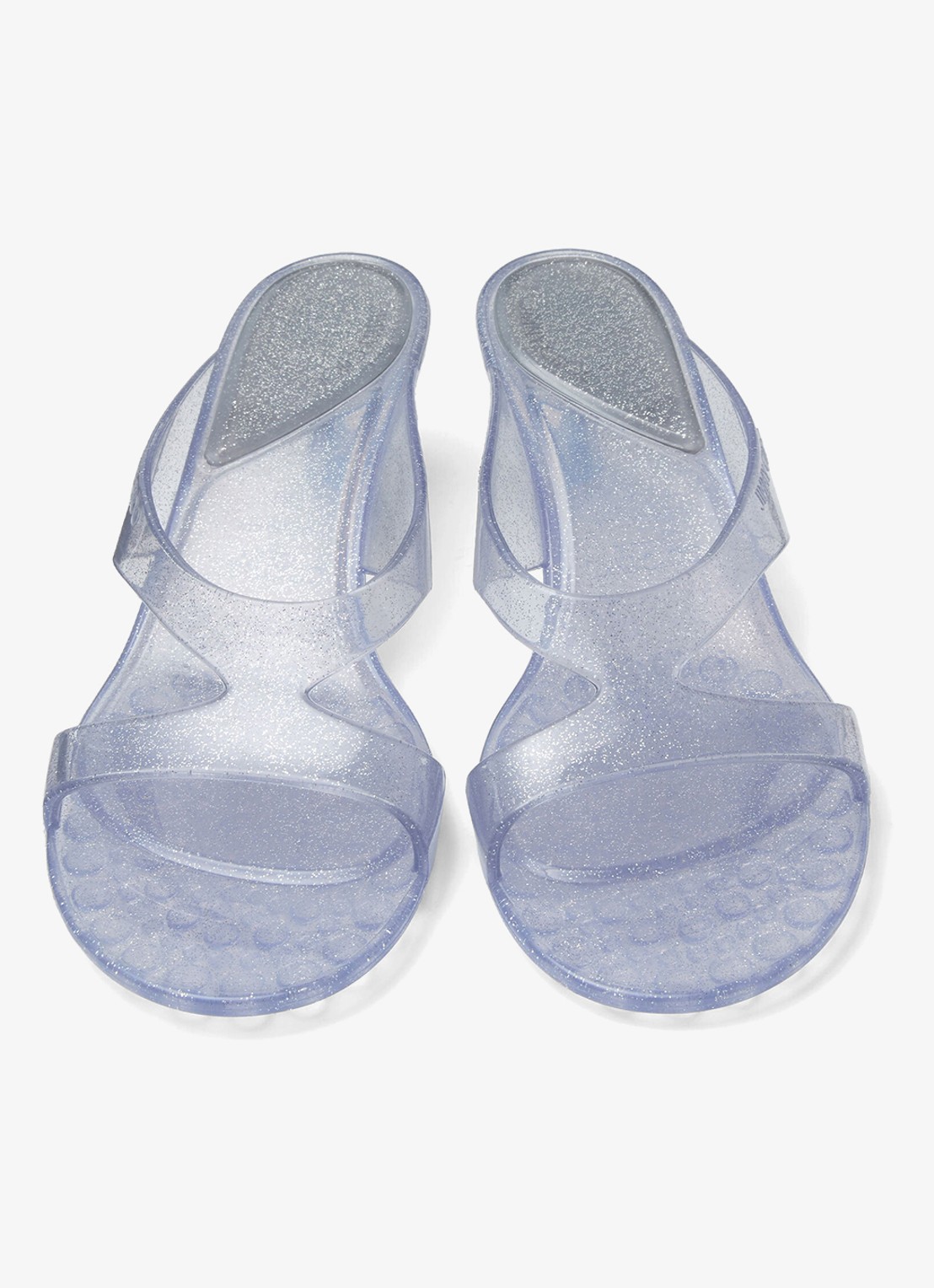 Jimmy Choo Jelly Drop 50 muiltje van rubber met glitter - detail 5 zilver