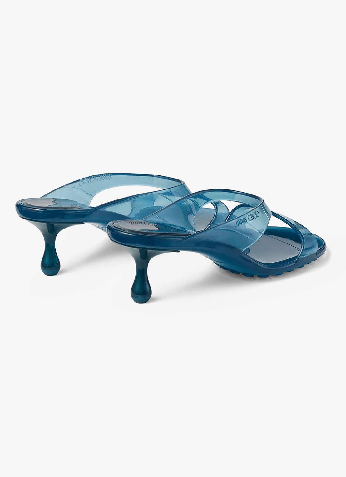 Jimmy Choo Jelly Drop 50 muiltje van rubber - achterkant blauw
