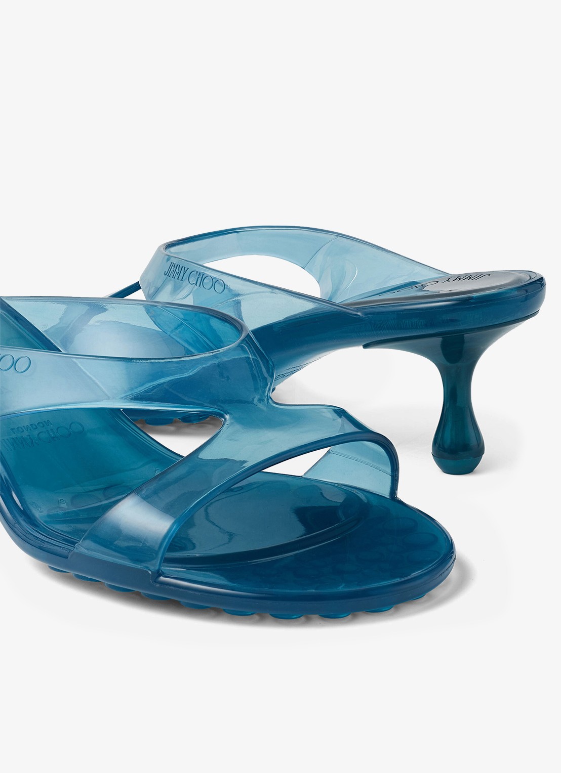 Jimmy Choo Jelly Drop 50 muiltje van rubber - detail 5 blauw