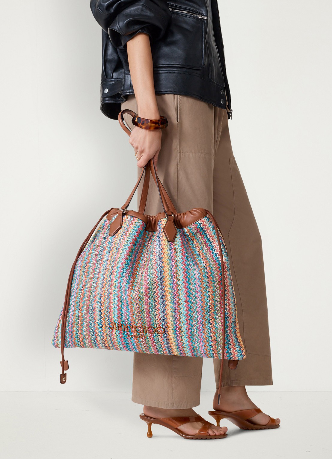 Jimmy Choo Jelly Drop 50 muiltje van rubber - voorkant 6 bruin