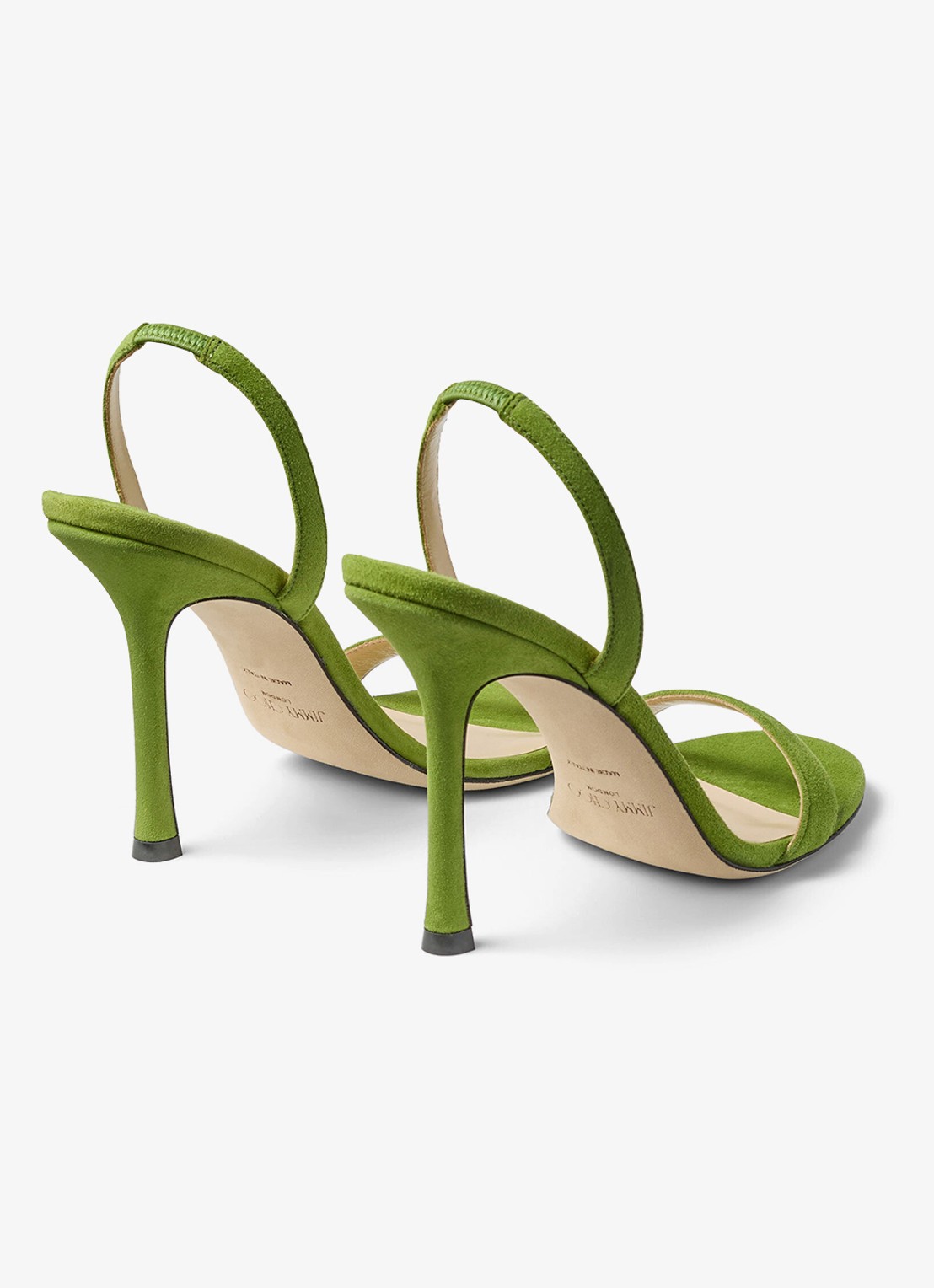 Jimmy Choo Jenn 100 sandalette van geitensuède - achterkant 3 groen