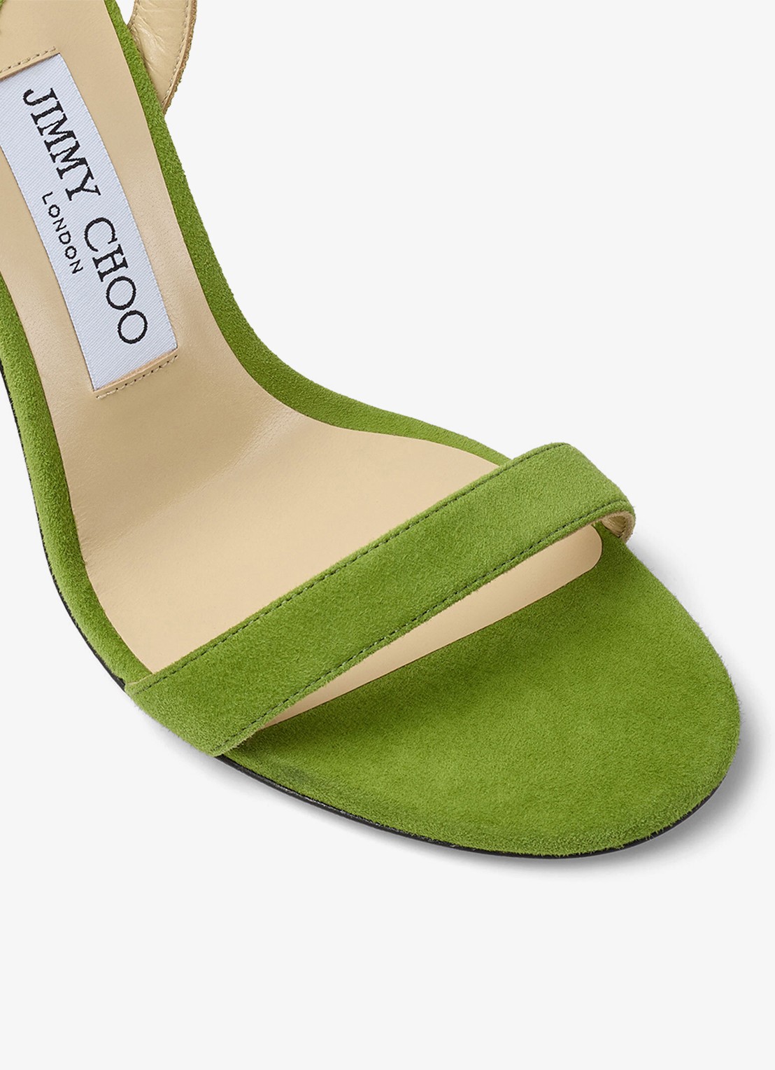Jimmy Choo Jenn 100 sandalette van geitensuède - detail 6 groen