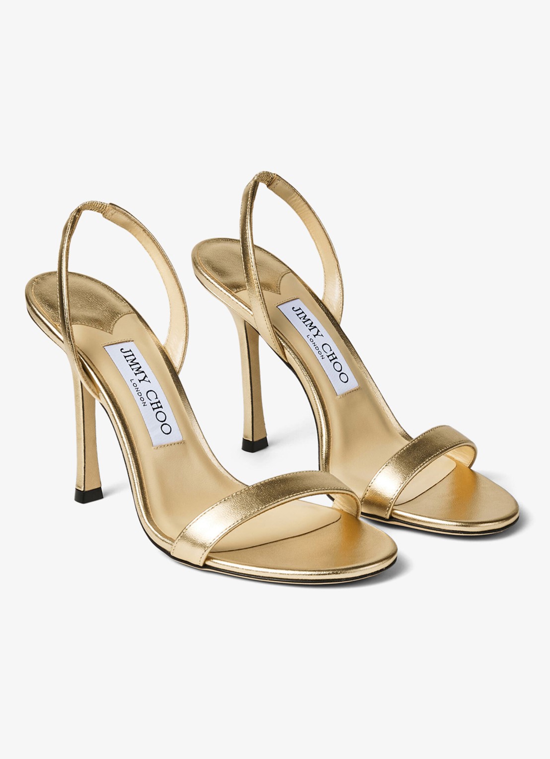 Jimmy Choo Jenn 100 sandalette van lamsleer met metallic finish - detail 4 goud