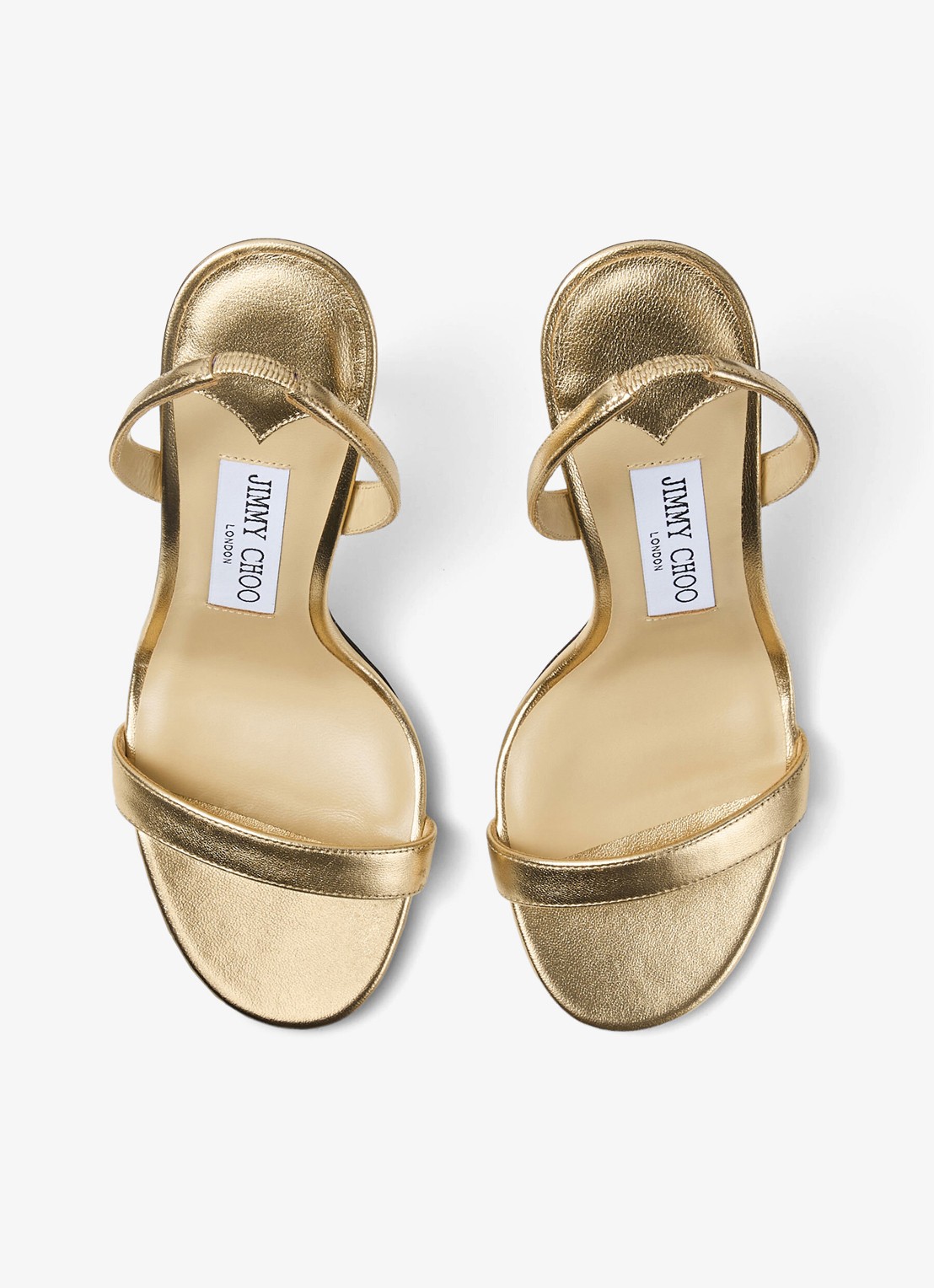 Jimmy Choo Jenn 100 sandalette van lamsleer met metallic finish - detail 5 goud