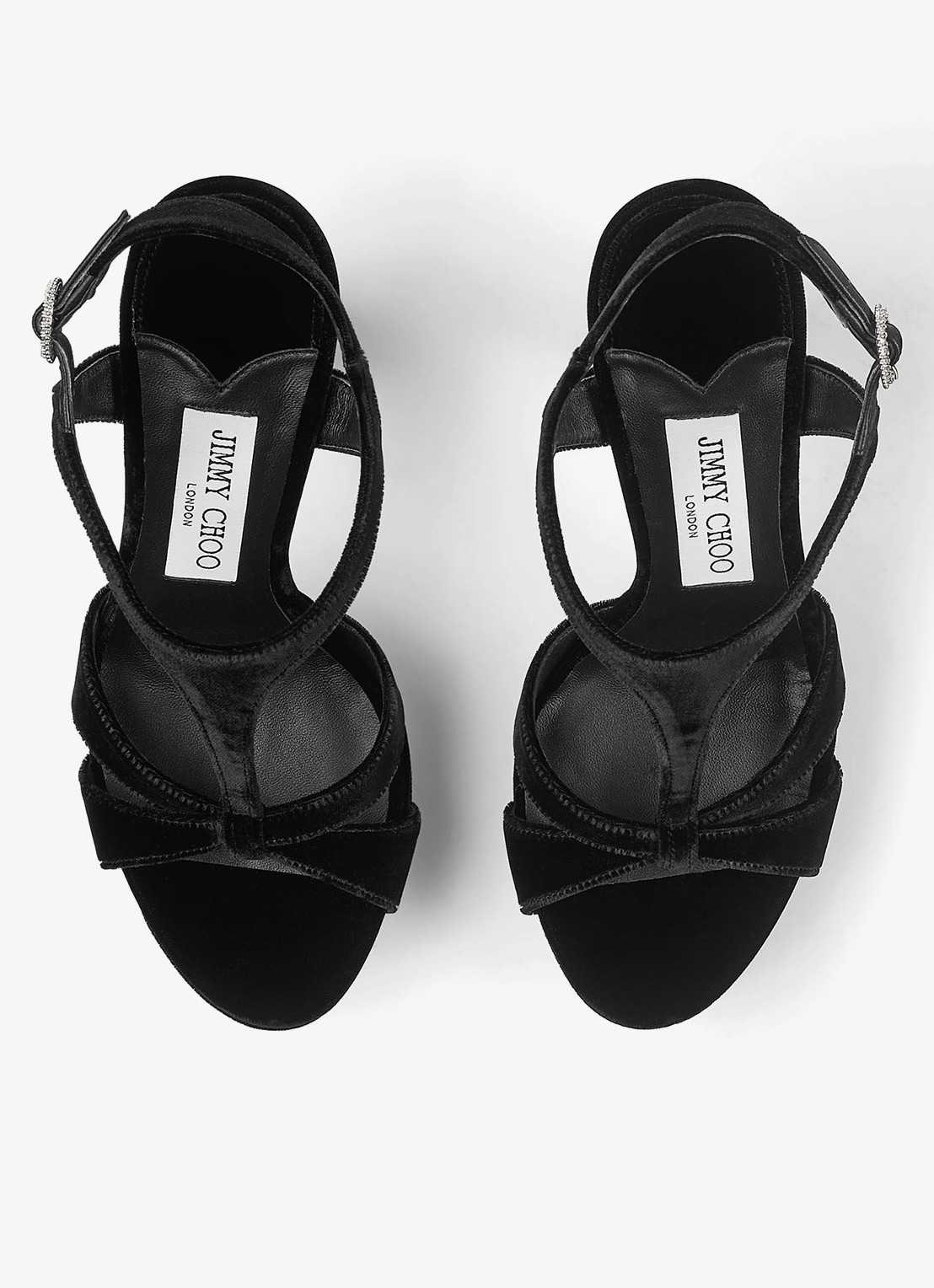 Jimmy Choo Kesia 120 sandalette van fluweel - detail 4 zwart