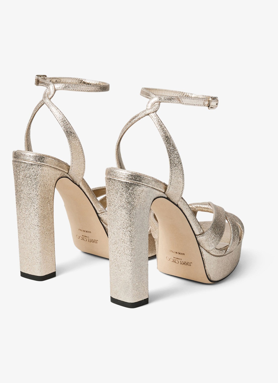Jimmy Choo Kove 120 sandalette met metallic finish - achterkant 6 goud