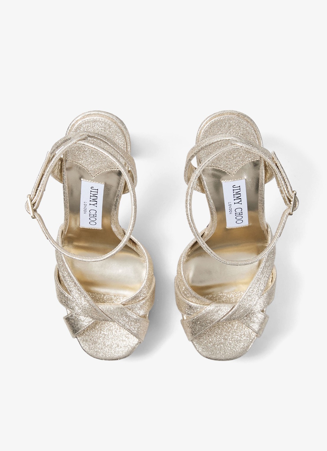 Jimmy Choo Kove 120 sandalette met metallic finish - detail 4 goud