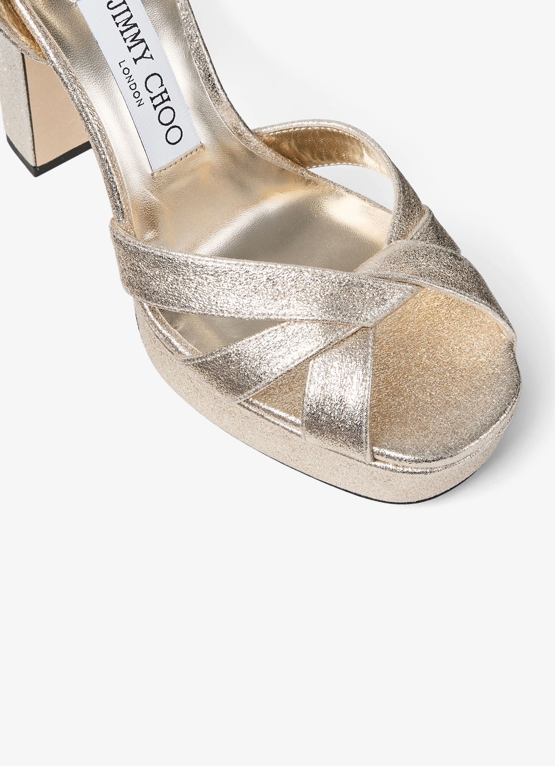 Jimmy Choo Kove 120 sandalette met metallic finish - detail 5 goud