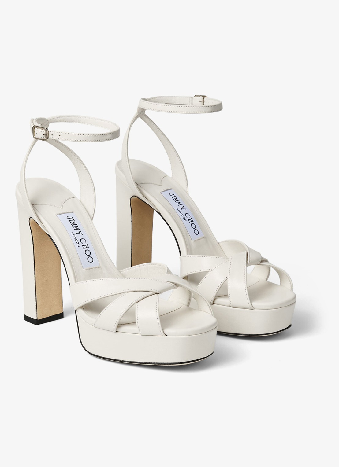 Jimmy Choo Kove 120 sandalette van lamsleer - detail 4 gebroken wit