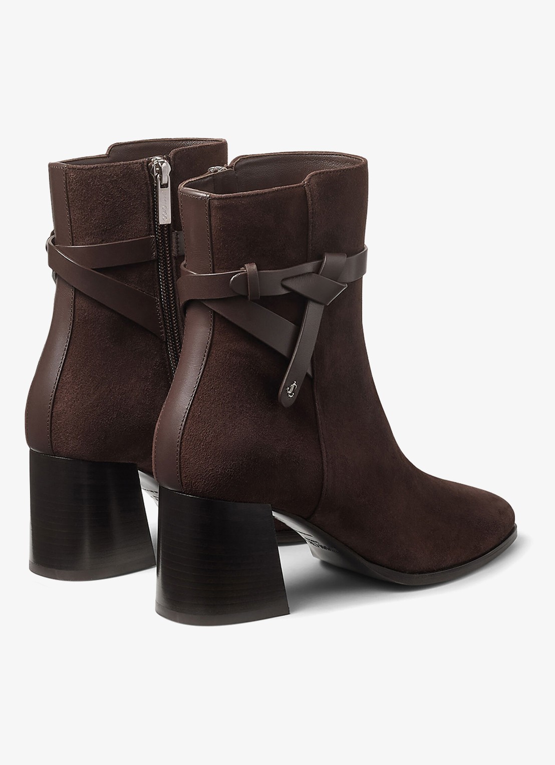 Jimmy Choo Lawton 65 enkellaarsje van geitensuède - achterkant 4 donkerbruin