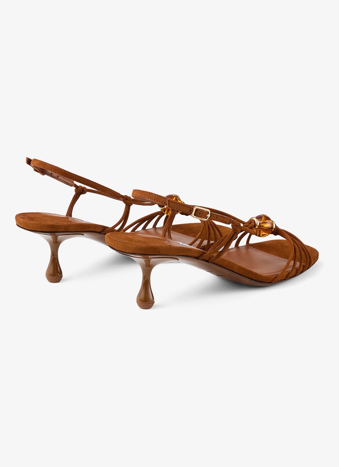 Jimmy Choo Lova 50 sandalette van geitensuède - achterkant bruin