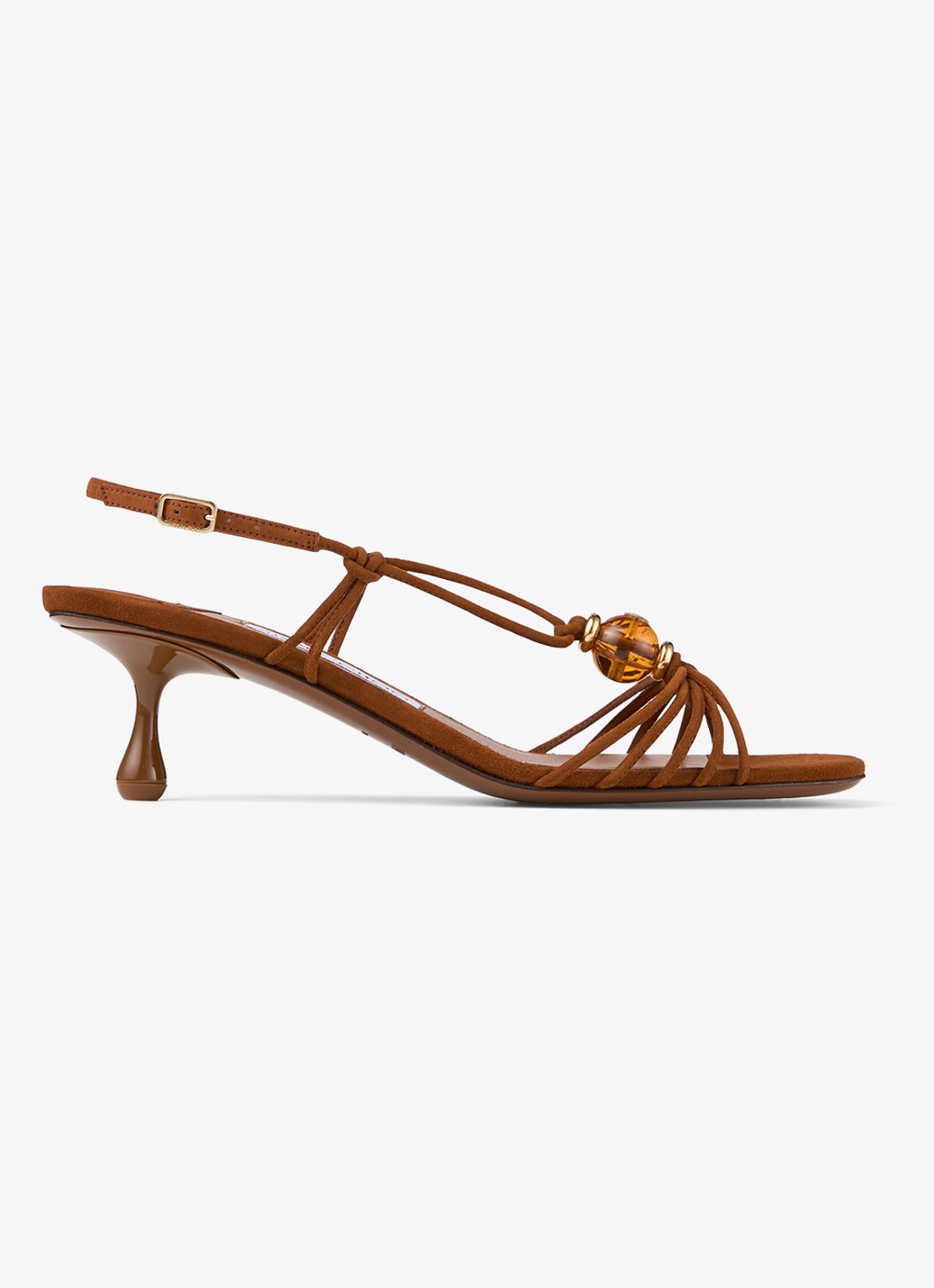 Jimmy Choo Lova 50 sandalette van geitensuède - voorkant 2 bruin