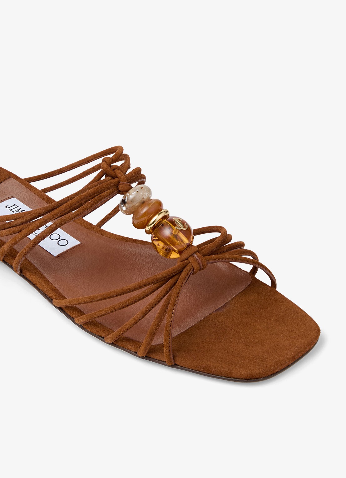 Jimmy Choo Lova slipper van geitensuède - detail 2 bruin