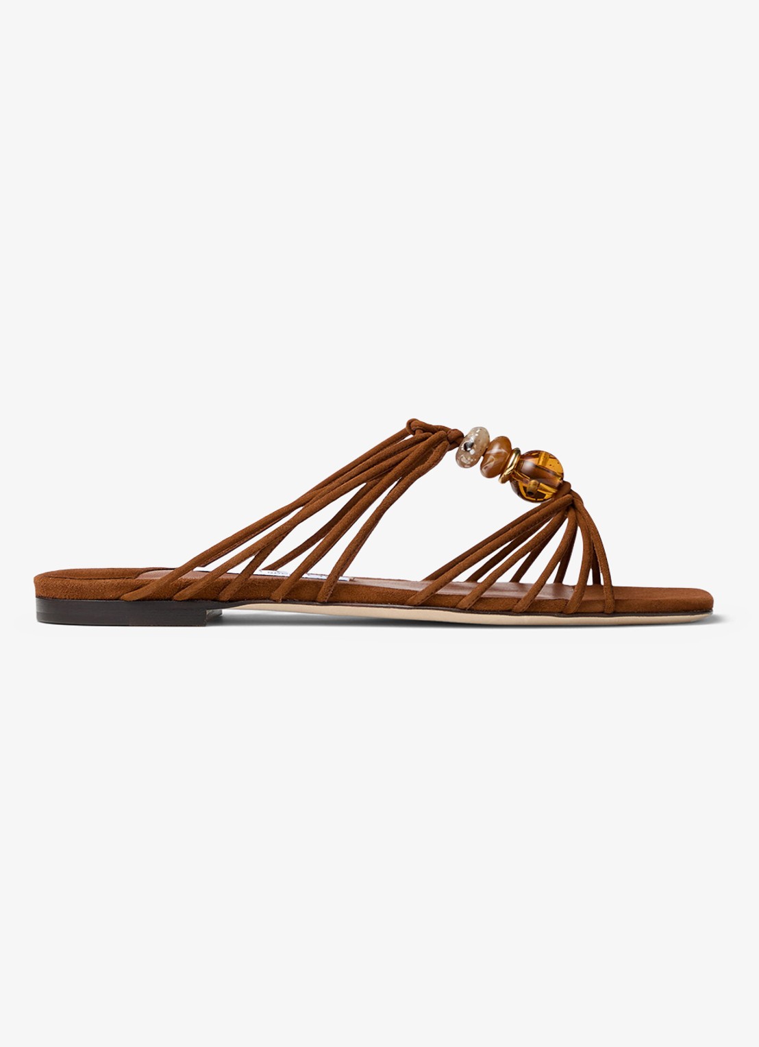 Jimmy Choo Lova slipper van geitensuède - voorkant 4 bruin
