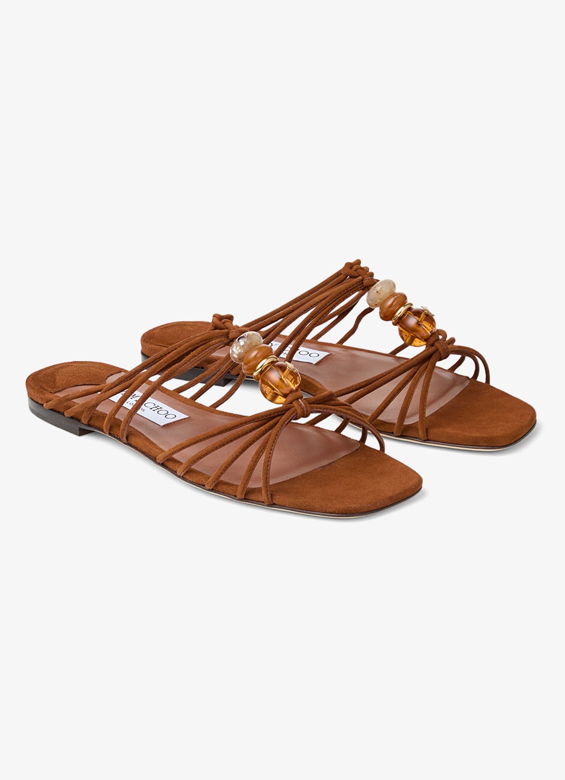 Jimmy Choo Lova slipper van geitensuède - voorkant 5 bruin