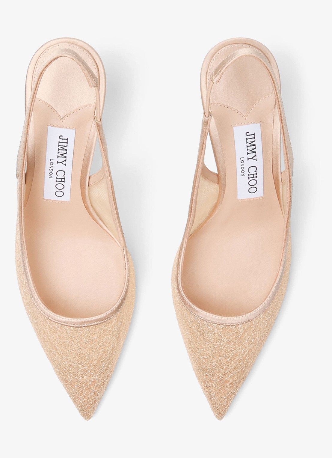 Jimmy Choo Love 65 slingback met glitter - detail 3 beige