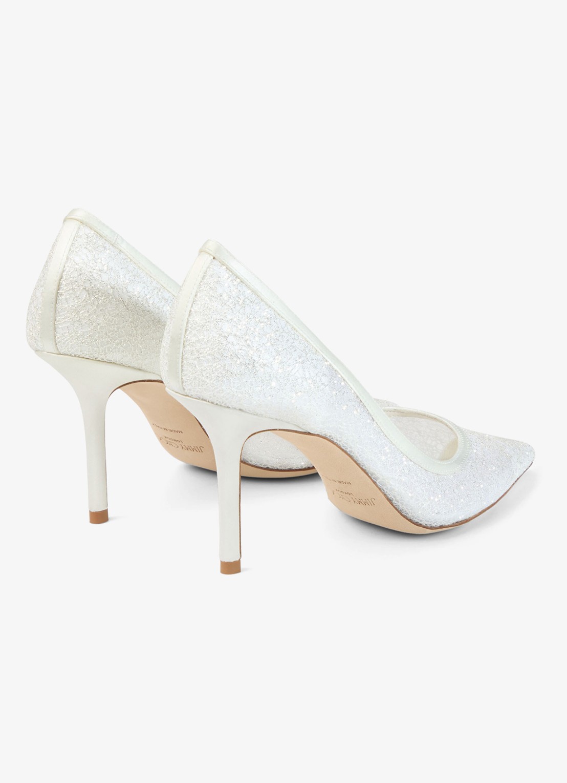 Jimmy Choo Love 85 pump met glitter - achterkant 3 wit