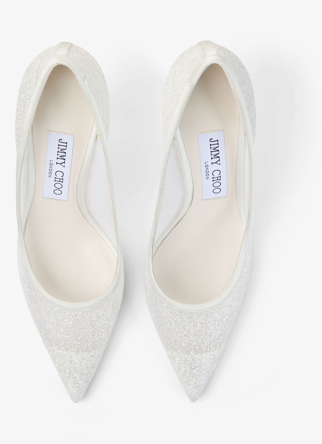 Jimmy Choo Love 85 pump met glitter - detail 4 wit