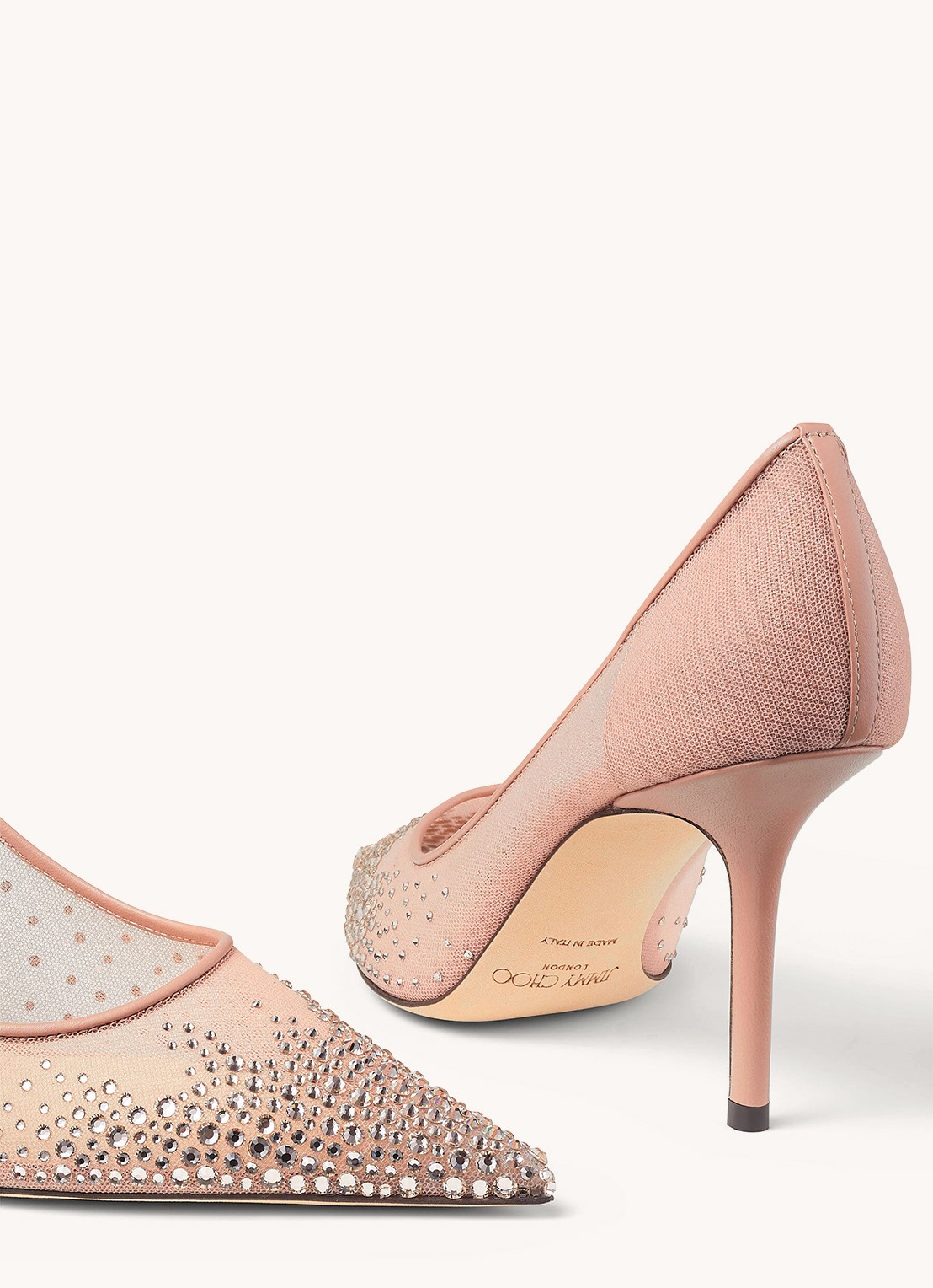 Jimmy Choo Love 85 pump met lamsleren details - detail 2 oudroze