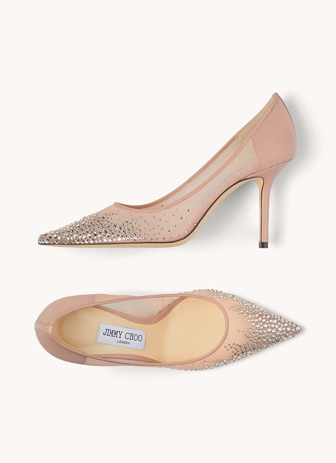 Jimmy Choo Love 85 pump met lamsleren details - detail 3 oudroze