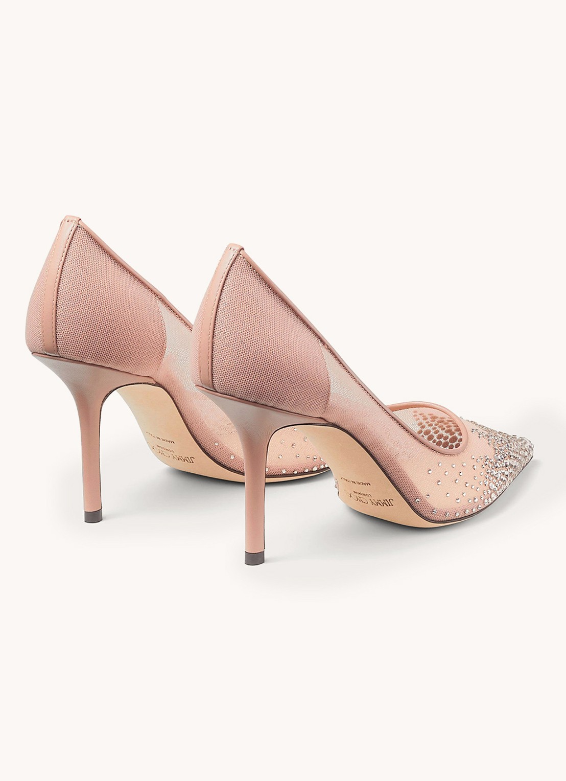 Jimmy Choo Love 85 pump met lamsleren details - detail 4 oudroze