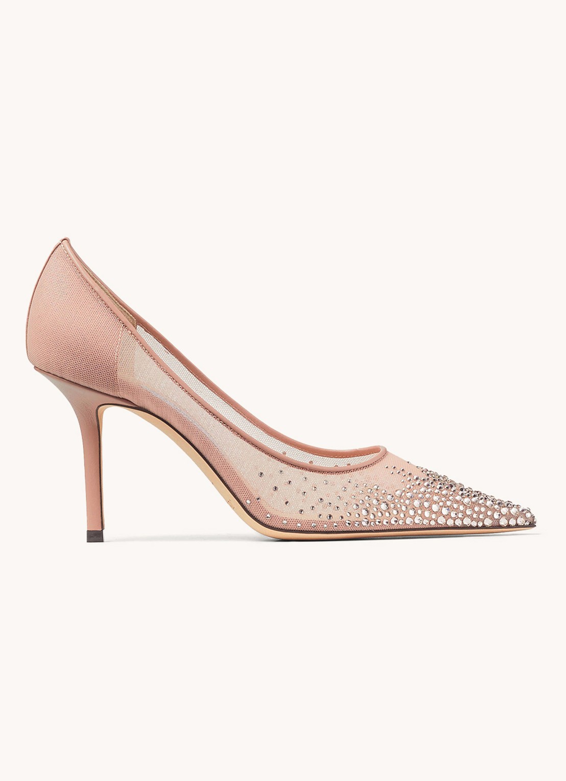 Jimmy Choo Love 85 pump met lamsleren details - voorkant 5 oudroze