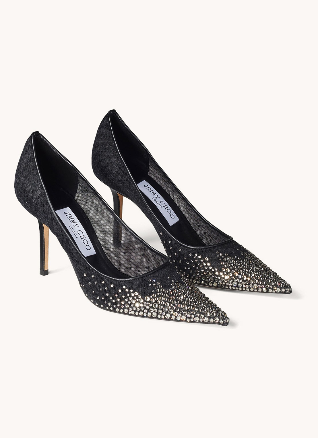 Jimmy Choo Love 85 pump met strass en lamsleren details - detail 3 zwart